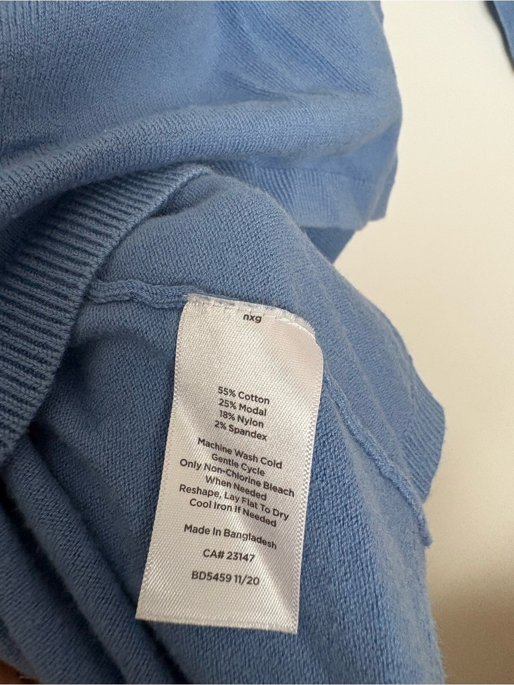 Talbots Light Blue Ribbed V-Neck Sweater - Picture 4 of 4
